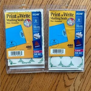 Set of 2 Avery Clear Mailing Seals